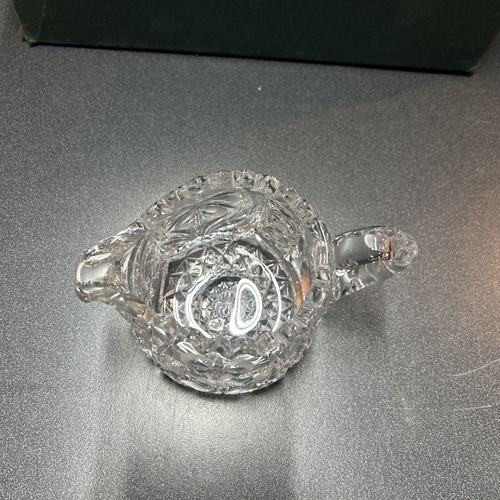 American Brilliant Period Cut Crystal Glass Sugar & Creamer c1900 antique - Picture 6 of 9